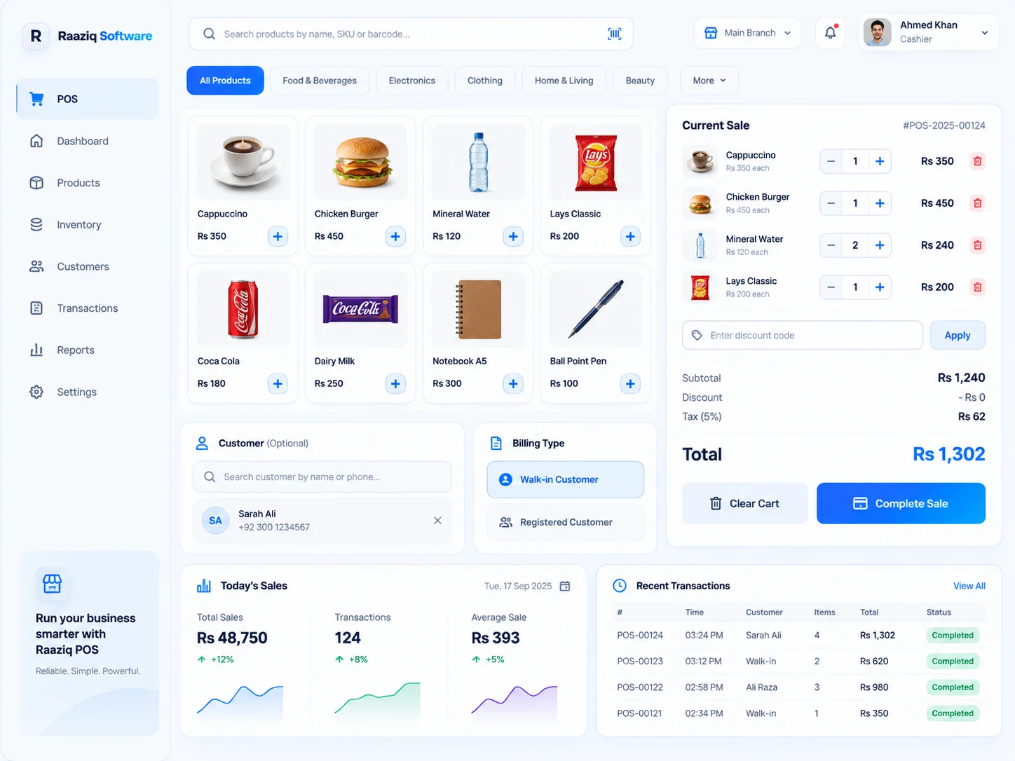 Premium POS System dashboard