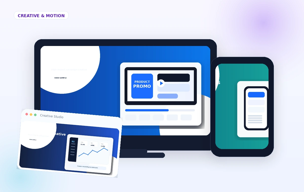 Creative design and motion portfolio collage