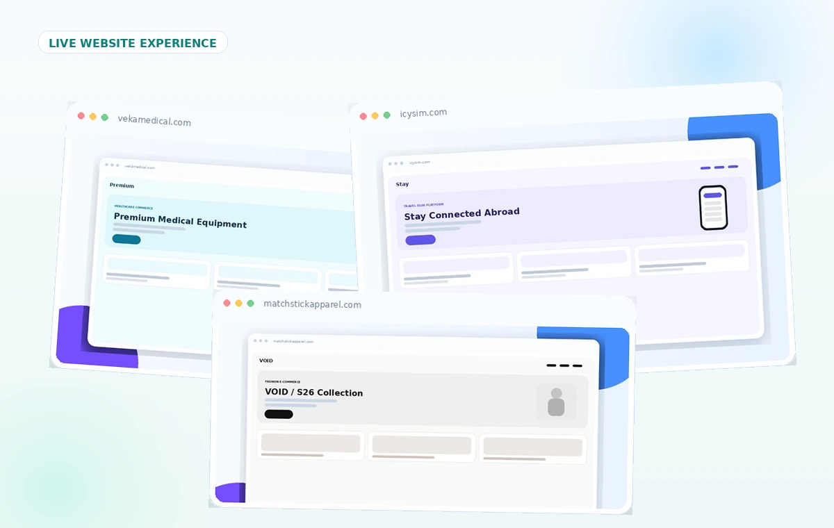 Live website portfolio collage