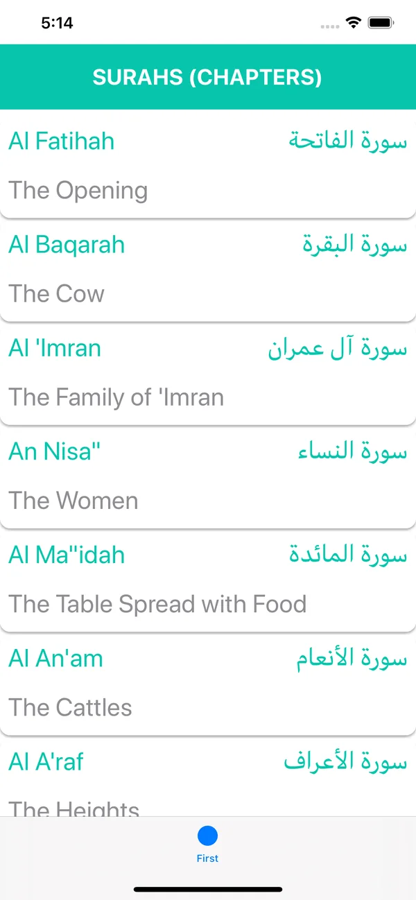 True Quran mobile interface