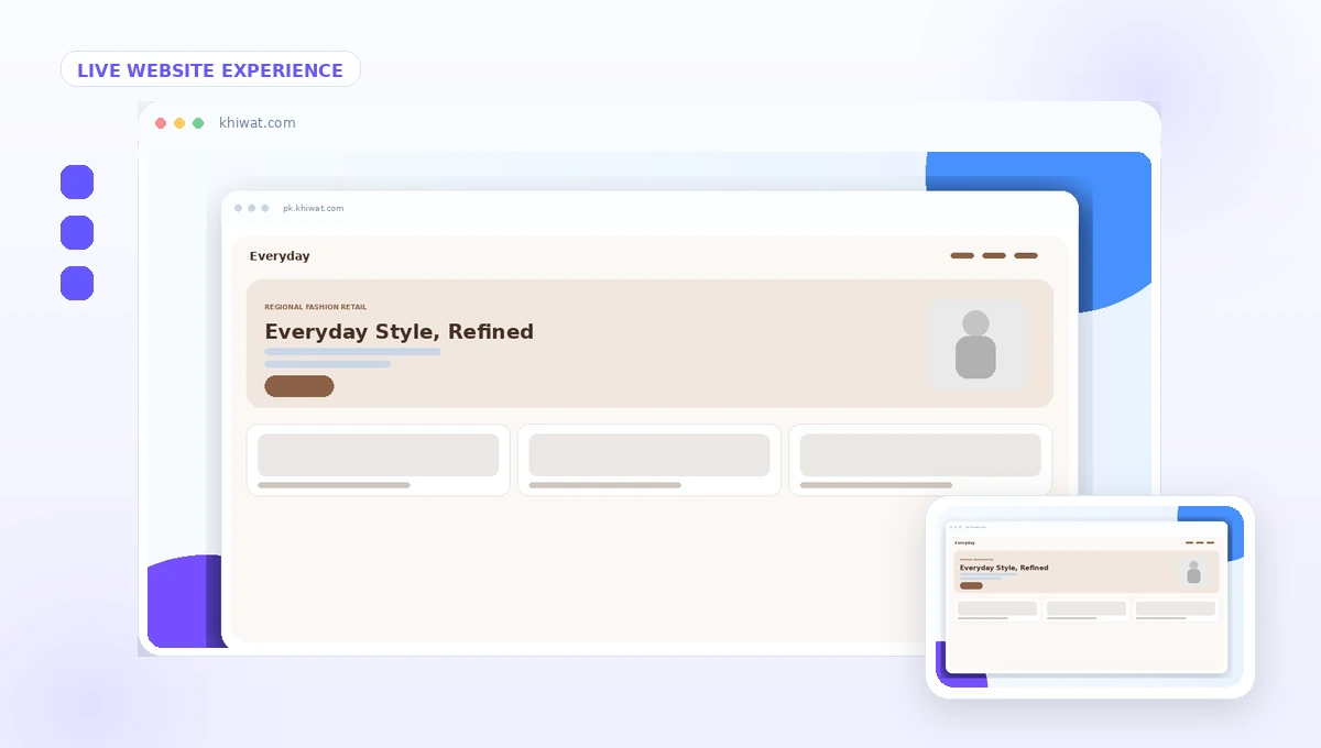 Professional website visual preview