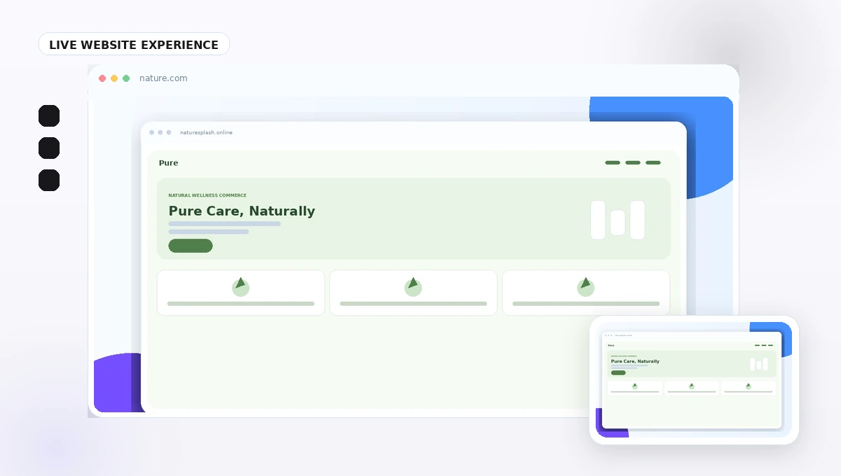 Professional website visual preview