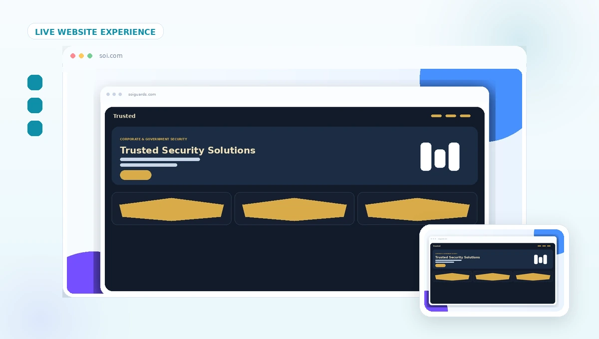 Professional website visual preview